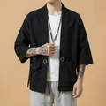 Shizen Kimono in dark navy, front view