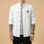 Haishe Mandarin Jacket in grey, front view