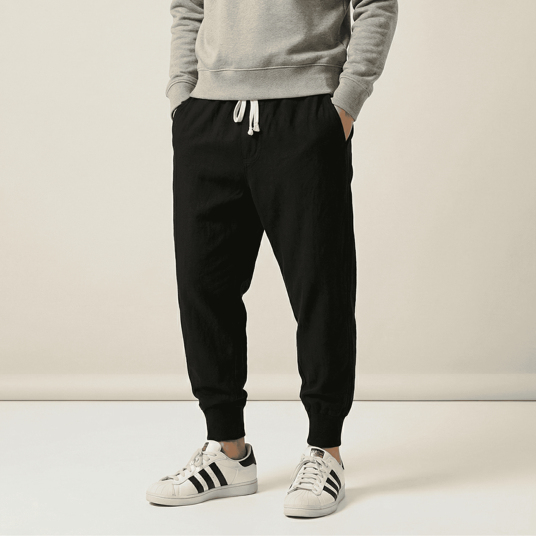 Shenyu Flow Pants in black, front view