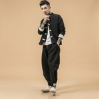 Xuanlong Tang Set in black, full body front view