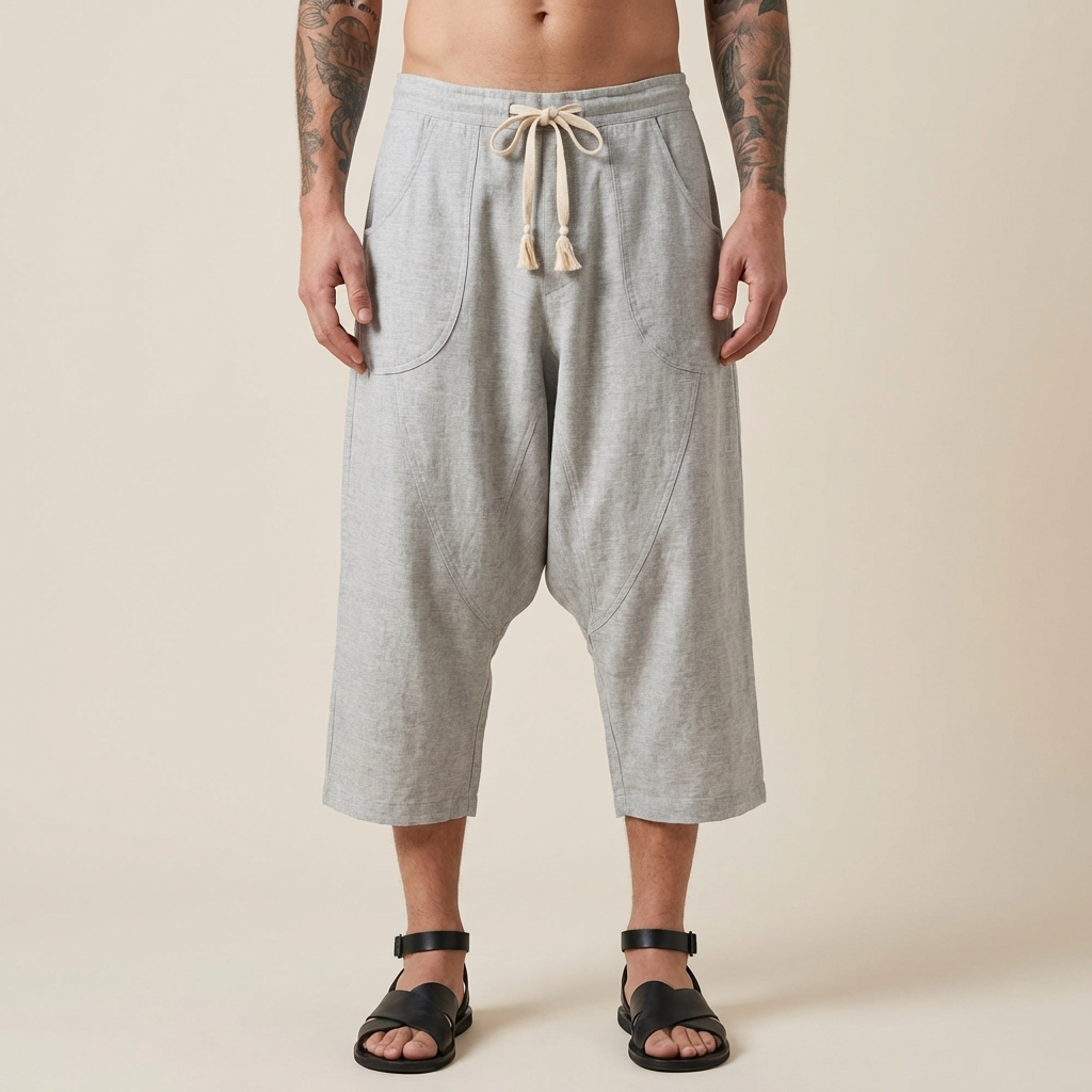 Shayan Cropped Flow Pants in light tone, front view