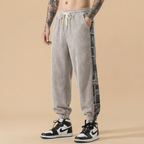 Liuan Flow Pants in light grey corduroy, front view