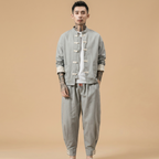Xuanlong Tang Set in light gray, full body front view