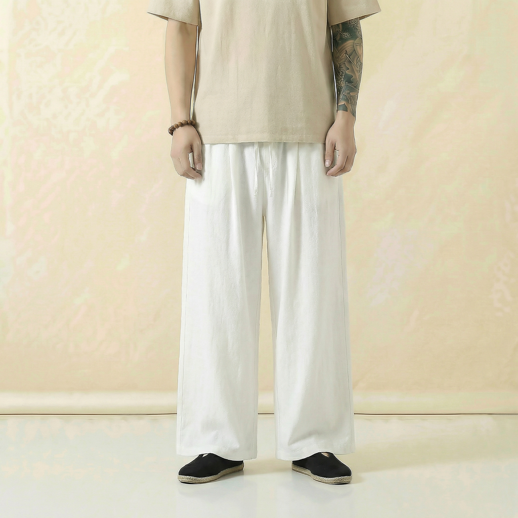 Renshi Flow Pants in white, front view