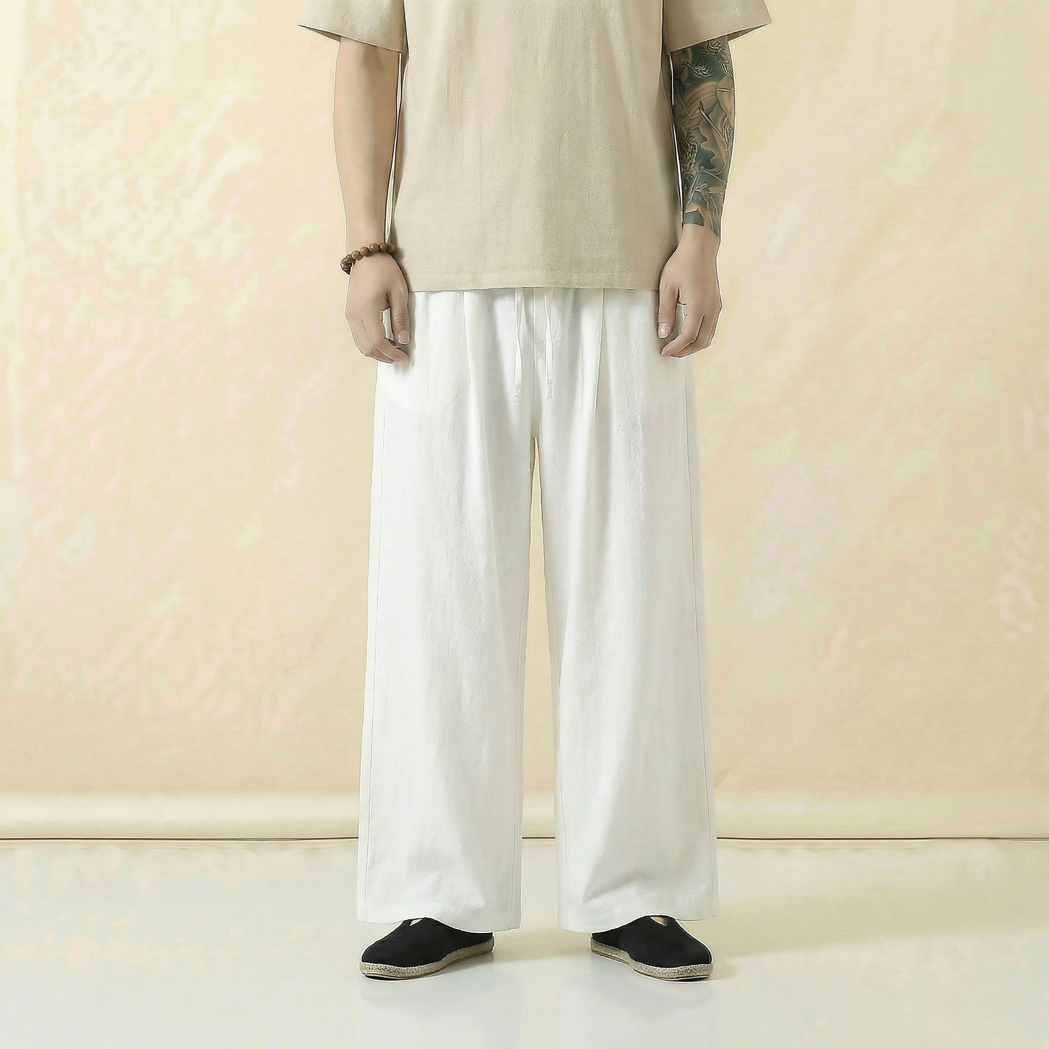 Renshi Flow Pants in white, front view
