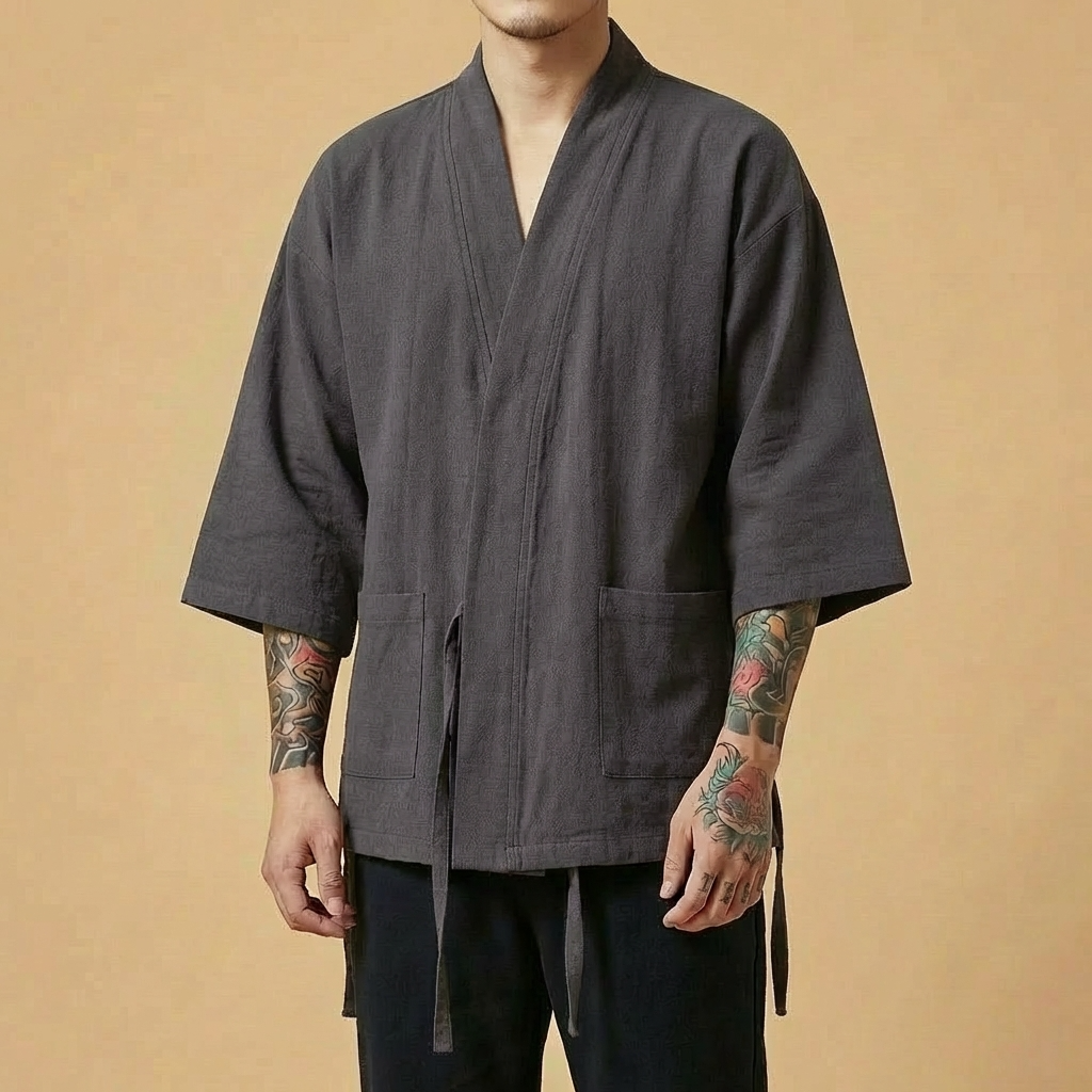 Renshi Kimono in red, front view