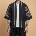 Tsuru Kimono in white, upper body front view