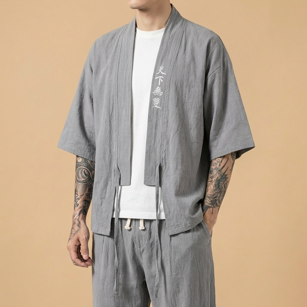 Muso Kimono in red, front view