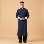 Tianlong Dynasty Robe in black, full length view