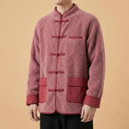 Zhenwu Mandarin Winter Tang Coat in black, upper body front view
