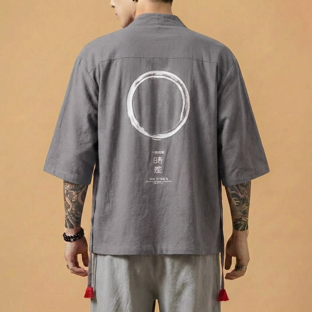 Kairo Kimono in red, back view
