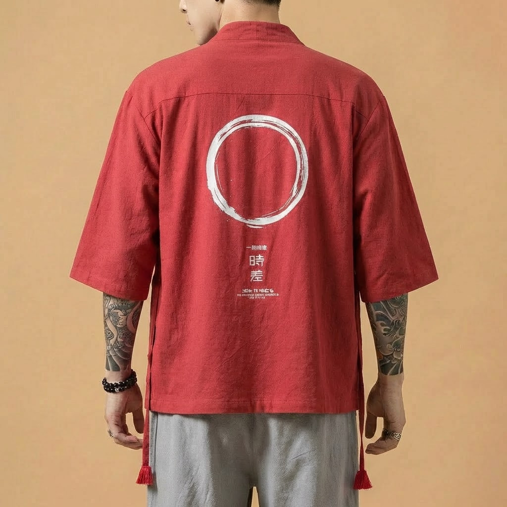 Kairo Kimono in gray, model front view